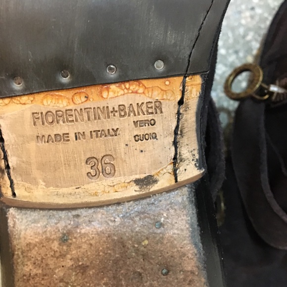 Italian brown suede ankle boots/ Florentini + Baker - Picture 6 of 8